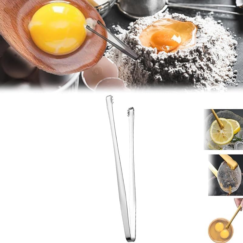 Qintreesify Silver Egg Chalaza Removal Tool, Egg Chalazae Remover Tool, Essential Kitchen Tool for Chefs and Bakers, Eggshell Fragment Removal Utensil, Making Egg Extraction Easy and Efficient (5.9Inch) - Image 1